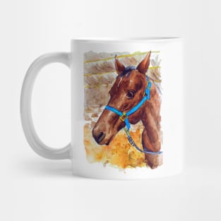 Horse portrait watercolor painting Mug